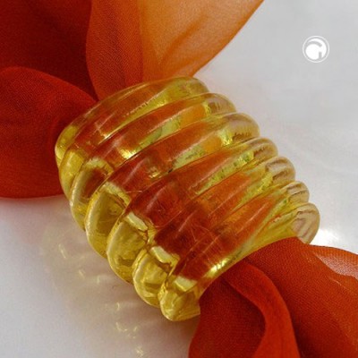 Tuchperle Spirale gelb-transparent