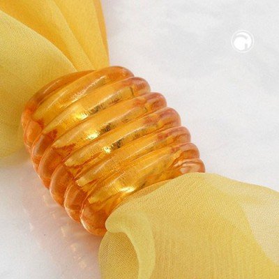 Tuchperle Spirale orange-transparent