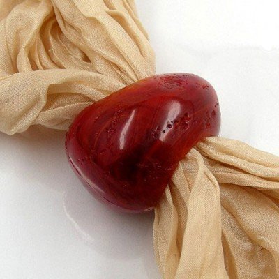 Tuchperle oval rot-marmoriert-glänzend