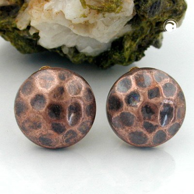 Ohrring kupfer-antik gehämmert