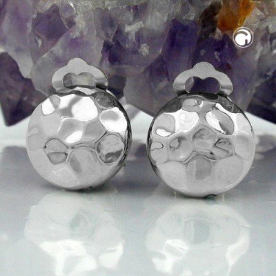 Ohrring chrom-glänzend gehämmert