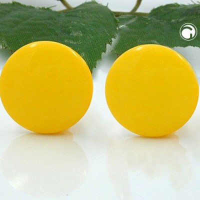 Ohrring 20mm gelb glänzend Vollplastik