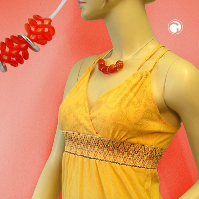 Collier Halskette 5x Spiralperle rot-matt 45cm