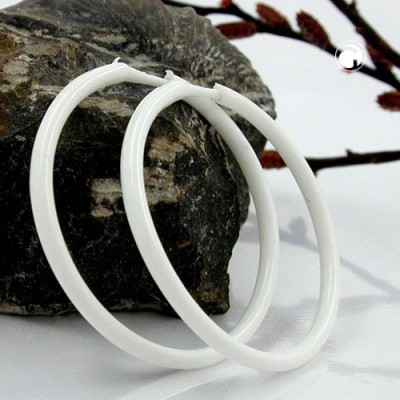 Creolen Ohrringe weiß Vollplastik