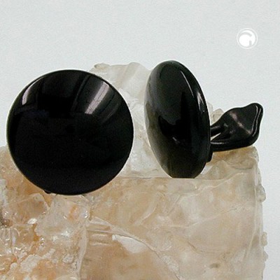 Ohrring 20mm schwarz glänzend Vollplastik