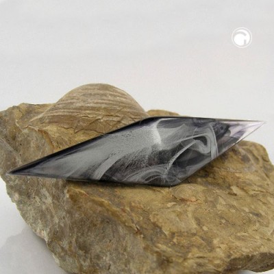 Brosche Spitze silber-schwarz-marmor