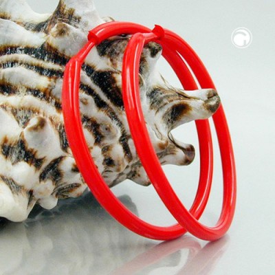 Creolen Ohrringe rot Vollplastik