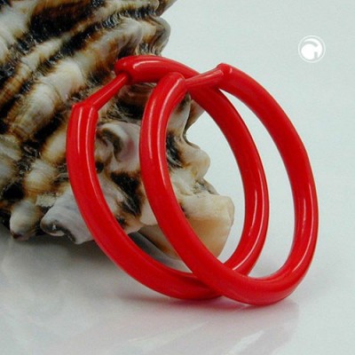 Creolen Ohrringe rot Vollplastik