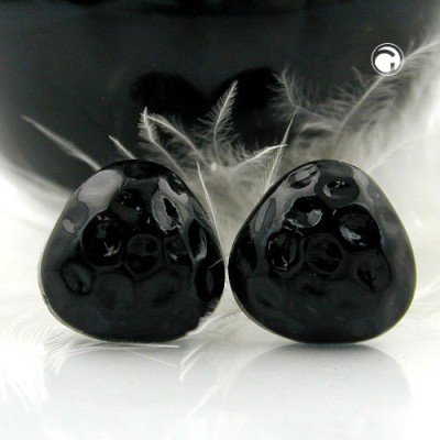 Ohrstecker Dreieck gehämmert schwarz