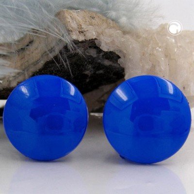 Ohrring 20 royalblau glänzend Vollplastik