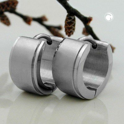 Creolen Ohrringe 13x7mm matt Edelstahl