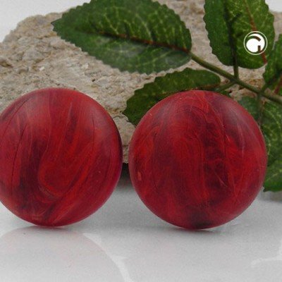 Ohrring 30mm Riss rot-marmoriert-matt
