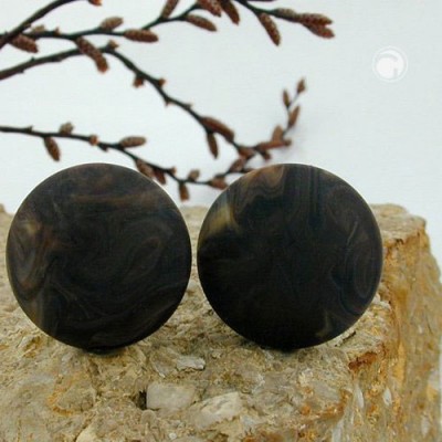 Ohrring dunkelbraun-marm matt