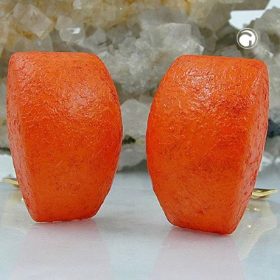 Ohrring Trapez orange natur-glänzend