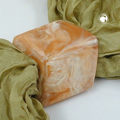 Tuchring Sechseck beige glänzend