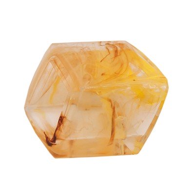 Tuchring Sechseck gelb-braun-kristall-marmoriert glänzend Kunststoff