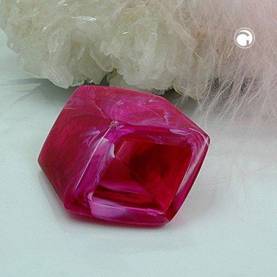 Tuchring Sechseck lila-pink-marmor
