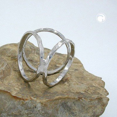 Tuchring weiß-bronze 3 Ringe