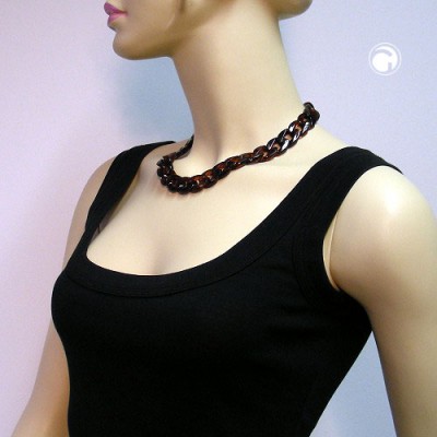 Collier Halskette Panzer schildpatt 45cm