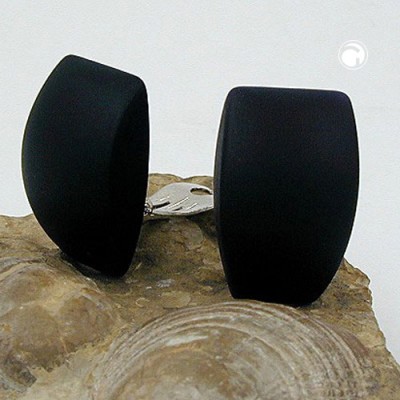 Ohrring Trapez schwarz matt