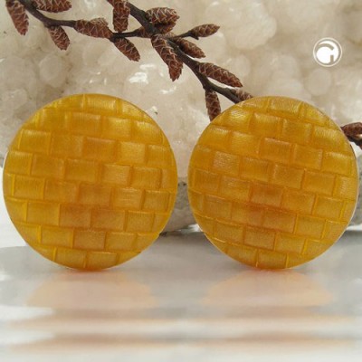 Ohrring Waffelmuster perlmutt-gelborange