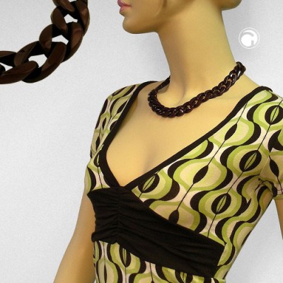 Collier Halskette Panzer dunkelbraun-glänzend 45cm