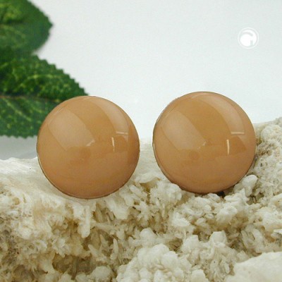 Ohrstecker hellbraun-glänzend