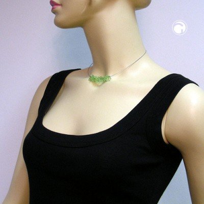 Halskette Blüten grün Draht 40cm
