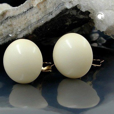 Ohrring 20mm elfenbein-glänzend