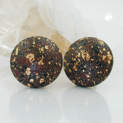 Ohrring 20 schwarz-braun-gold gefleckt