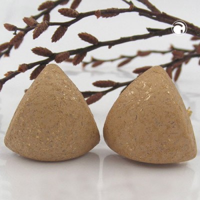 Ohrring Dreieck hellbraun Flitter Gold