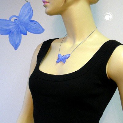 Halskette Schmetterling blau Nylon 45cm