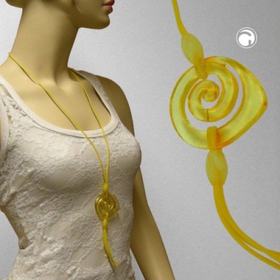 Collier Halskette Schnecke gelb-transparent 100cm