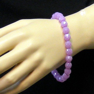 Armband 19cm Glasperle flieder-satin