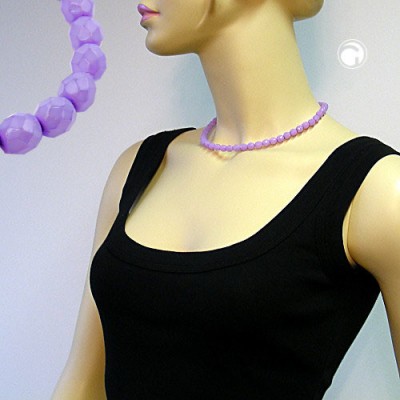 Collier Halskette 42cm Glasperle flieder-satin