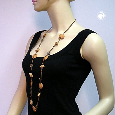 Halskette barock-braun altmessing 100cm