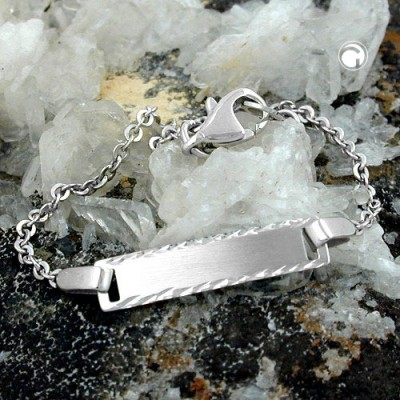 Schildband Anker rhodiniert 925 Sterlingsilber