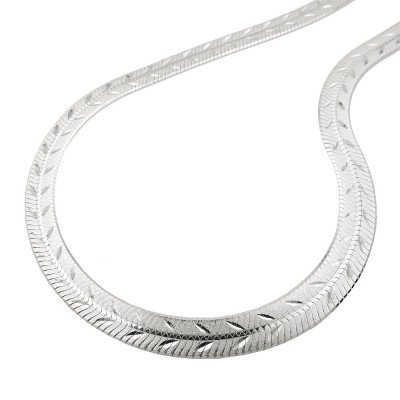 Kette Schlange flach gedrückt mit Diamantschliff 925 Silber 45cm