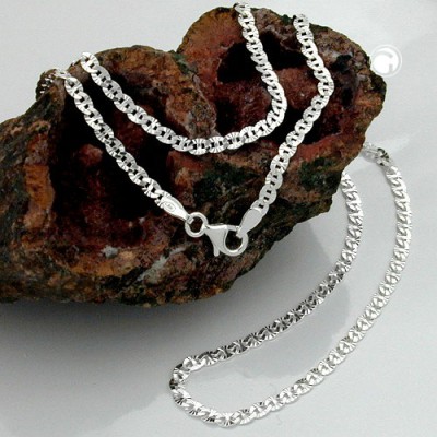 Collier Halskette Fantasie diamantiert 925 Sterlingsilber 45cm
