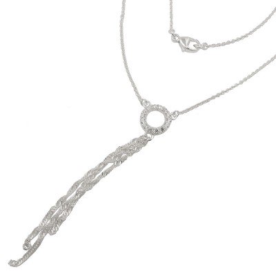 Kette Y-Kette Zirkoniakreis 3 Kettchen 925 Silber 45cm