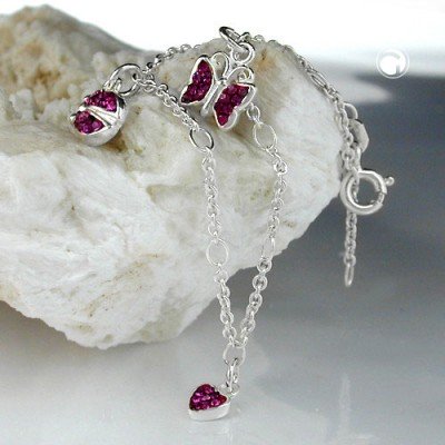 Armband Herz/Schmetterling 925 Sterlingsilber