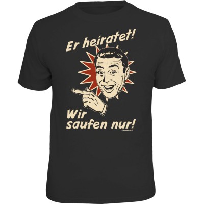 Fun T-Shirt - er heiratet retro links