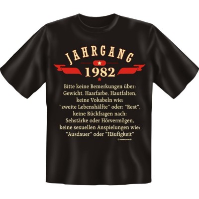Fun T-Shirt - Jahrgang 82