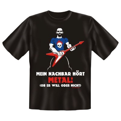Fun T-Shirt Mein Nachbar hört Metal