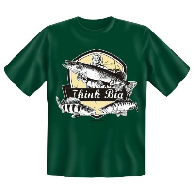 Fun T-Shirt Großer Fisch Think Big