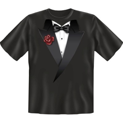 Fun T-Shirt - Smoking Fliege schwarz