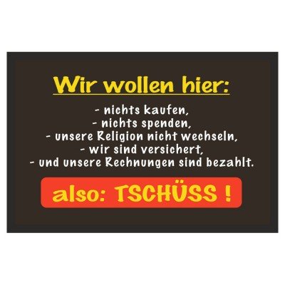 Fußmatte Türmatte Fußabtreter - tschüss
