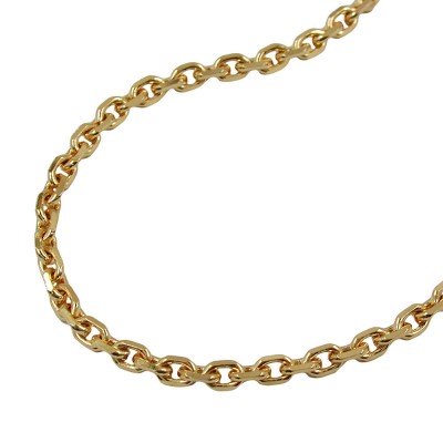 Kette Ankerkette 8fach diamantiert vergoldet AMD 50cm