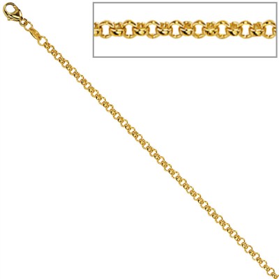 Erbskette 333 Gelbgold 2,5mm 45cm Gold Kette Halskette Goldkette Karabiner