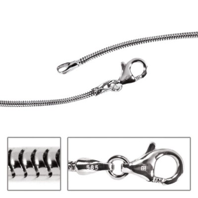 Schlangenkette 585 Weißgold 1,4mm 38cm Gold Kette Halskette Weißgoldkette
